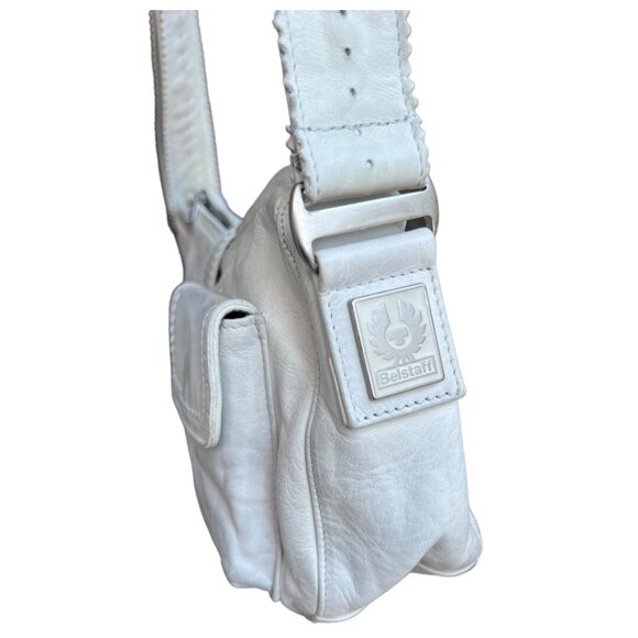 Genuine Belstaff Antique Ice Leather Baguette Cossbody Shoulder Bag NWT Purse - Picture 2 of 4